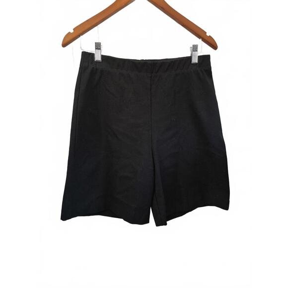 Karen Kane Ladies Black Pull On Elastic High Waist Bermuda Style Short Viscose - Picture 1 of 5